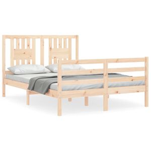 vidaXL Bedframe met hoofdbord massief hout 120x200 cm