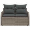 vidaXL Tuinbank met kussen Grijs 121 x 62 x 69cm poly rattan