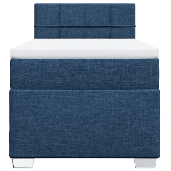 vidaXL Boxspring met matras stof blauw 80x200 cm