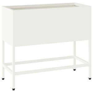 vidaXL Verhoogde Tuin Plantbak Wit 60 x 26 x 48 cm Staal