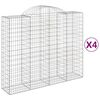 vidaXL Schanskorven 4 st gewelfd 200x50x160/180 cm ijzer
