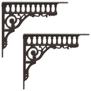 vidaXL Wandplank Beugels 2 st Antiek Bruin 27,5 x 23 x 4 cm Staal