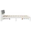 vidaXL Bedframe Wit en lichtgrijs 135 x 190 cm Massief grenenhout