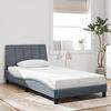 vidaXL Bedframe met LED zonder matras "Hanko" fluweel donkergrijs 100x200 cm