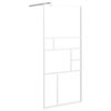 vidaXL Inloopdouchewand 90x195 cm ESG-glas wit