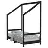 vidaXL Kinderbedframe 70x140 cm massief grenenhout zwart
