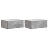 vidaXL Wandbeugel Bedkast met lade 2 pcs Betongrijs 49 x 34,5 x 20 cm