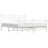 vidaXL Bedframe met hoofd- en voeteneinde metaal wit 183x213 cm