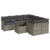 vidaXL 9-delige Loungeset met kussens poly rattan grijs