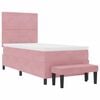 vidaXL Boxspring bed met matras Roze 90 x 200 cm Fluweel