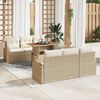 vidaXL Tuin Sofa Set met opslag 7 pcs Beige Poly riet