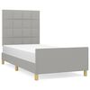 vidaXL Bedframe zonder matras 90x200 cm stof lichtgrijs