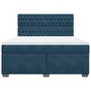 vidaXL Boxspring met matras fluweel blauw 180x200 cm