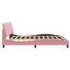 vidaXL Bedframe met LED zonder matras "Hanko" fluweel roze 200x200 cm