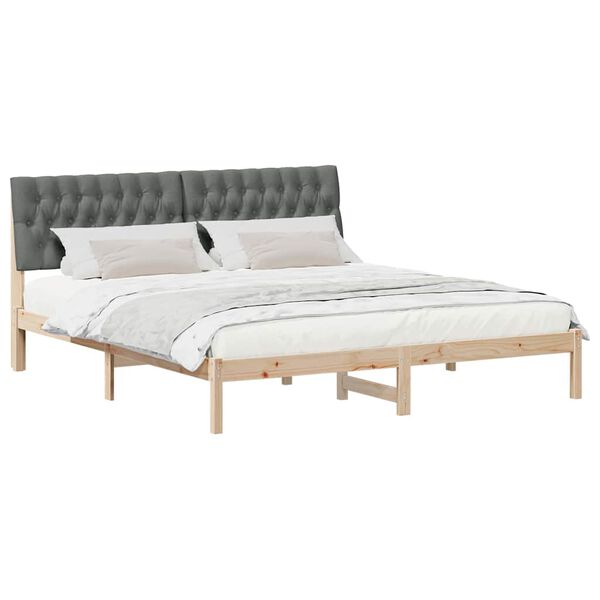 vidaXL Bedframe met Gevoerd Hoofdgedeelte Bruin 180 x 200 cm