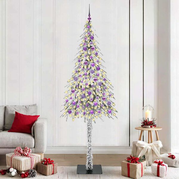 vidaXL Kerstboom met 300 LED met standaard Wit 210 cm PE en staal