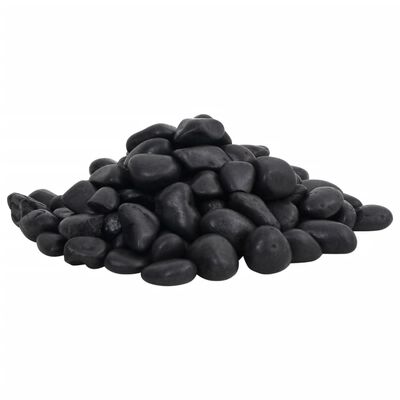 vidaXL Kiezelstenen gepolijst 2-5 cm 10 kg zwart
