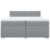 vidaXL Boxspring met matras stof lichtgrijs 200x200 cm