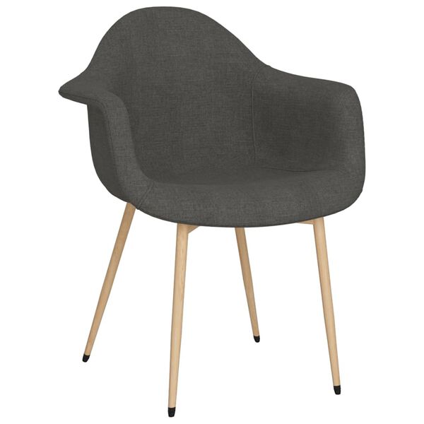 vidaXL Eetkamerstoelen 2 st stof donkergrijs
