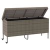 vidaXL Tuinbox met wielen 160x55x75 cm poly rattan grijs