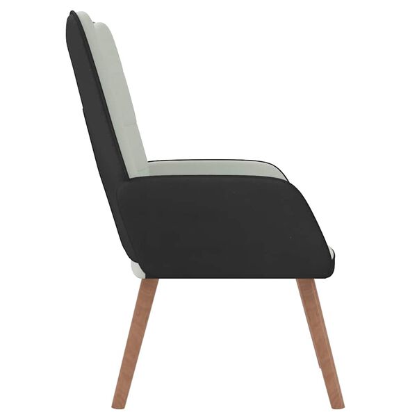 vidaXL Relaxstoel fluweel en PVC lichtgrijs