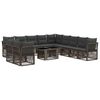 vidaXL Tuinbankenset 12 st Grijs poly rattan