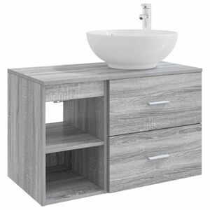 vidaXL Badkamermeubelset 2 pcs Grijs Sonoma Bewerkt hout