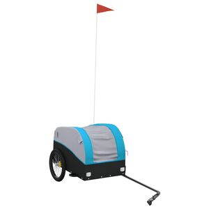 vidaXL Fietstrailer 30 kg ijzer zwart en blauw