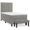 vidaXL Boxspring met matras fluweel lichtgrijs 80x200 cm