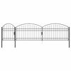 vidaXL Tuinhekgate met gebogen top ASSEN 500 x 75 cm Staal Grijs