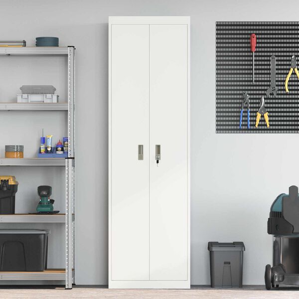 vidaXL Opbergkast 2 pcs Wit 60 x 40 x 200 cm Koudgewalst Staal