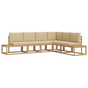 vidaXL Buiten bankenset 4 Stuk Wit en Beige Polyester