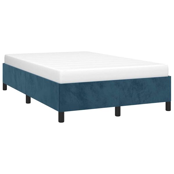 vidaXL Bedframe zonder matras 120x200 cm fluweel donkerblauw