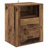 vidaXL Nachtkastje met lade Oudhout 35 x 50 x 60 cm Bewerkt hout