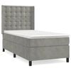 vidaXL Boxspring met matras fluweel lichtgrijs 90x200 cm