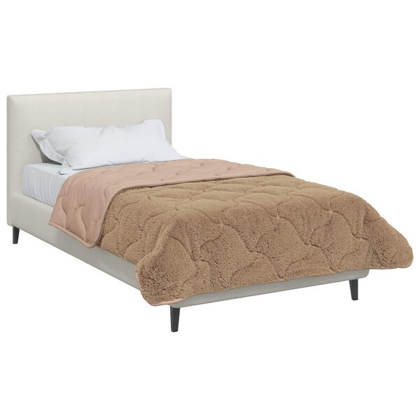 vidaXL Vol jaar dekbed Taupe 155 x 200 cm Microfiber en Teddy fleece