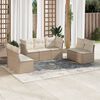 vidaXL 7-delige Loungeset met kussens poly rattan beige