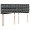 vidaXL Boxspring met matras stof donkergrijs 140x190 cm