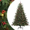 vidaXL Kunstkerstboom Groen 240 cm PVC en Metaal en Plastic