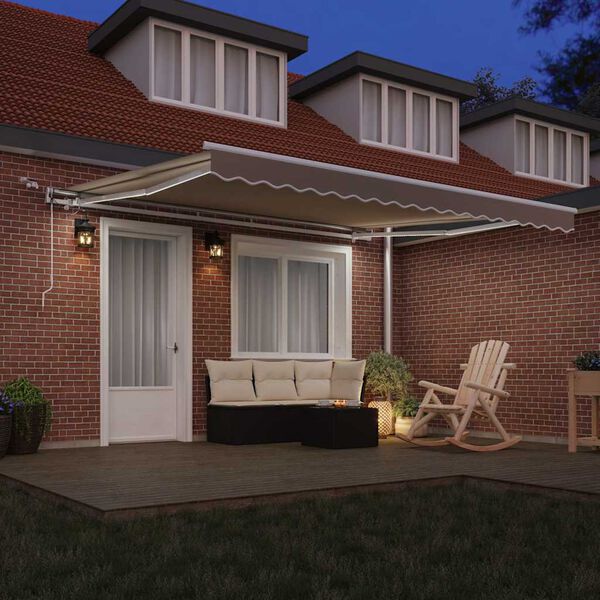 vidaXL Inklapbaar Zonnescherm Beige 400 &times; 300 cm Polyester en Metaal