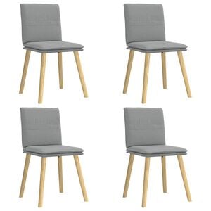 vidaXL Eetkamerstoelen 4 st stof lichtgrijs