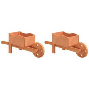 vidaXL Plantenbakken kruiwagen 2 st 47x15x19 cm massief vurenhout