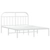 vidaXL Bedframe met hoofdbord metaal wit 140x190 cm