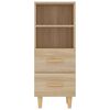 vidaXL Dressoir 34,5x34x90 cm bewerkt hout sonoma eikenkleurig