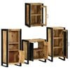 vidaXL Badkamermeubelset met plank 4 pcs Bruin Massief Mango Hout