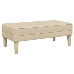 vidaXL Bank met kussen Cr&egrave;me 113 x 57 x 39 cm Stof