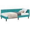 vidaXL Hoekbedframe met Matras met hoofdeinde 2 st Turquoise Fluweel
