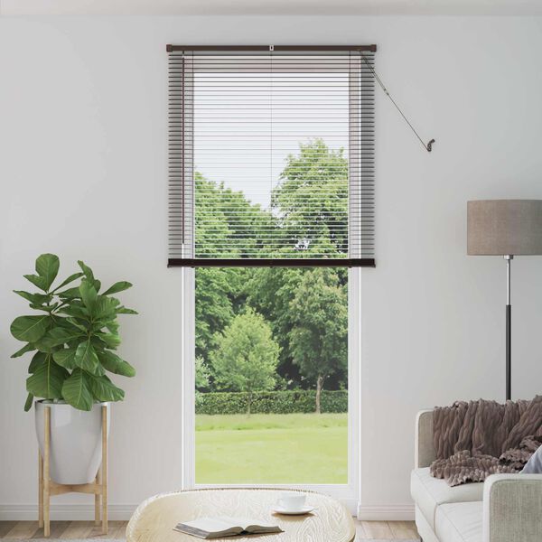 vidaXL Venetiaanse Blind Donkerbruin met Patroon 213 x 80 cm PVC