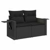 vidaXL Tuin Sofa Set met kussen 8 pcs Zwart poly rattan