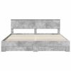 vidaXL Bedframe met hoofdeinde Beton Grijs 200 x 200 cm Bewerkt hout